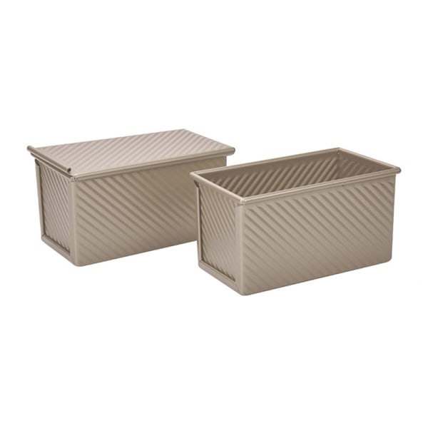 1. Non-stick Toast Form Toast Box Med Lock Kolstål Bröd Gold large