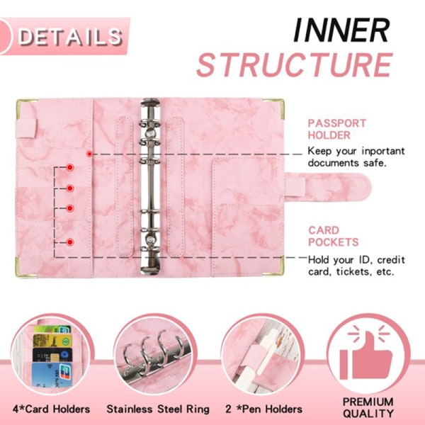 A6 Budget Mappe Kontantkuvert Planlægger System Organizer med Bu Style3 A8 Style3 A8