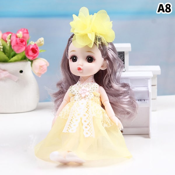 17 cm docka med kläder Skor DIY Movable s Princess Figure Gift Multicolor A8
