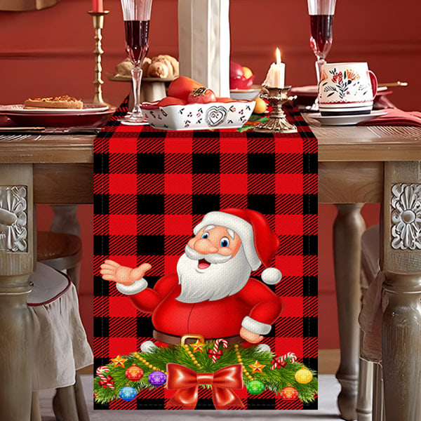 Jul Snefnug Linned Bordløber Dresser Skærfe Bord stil 8 En Størrelse style 8 One Size