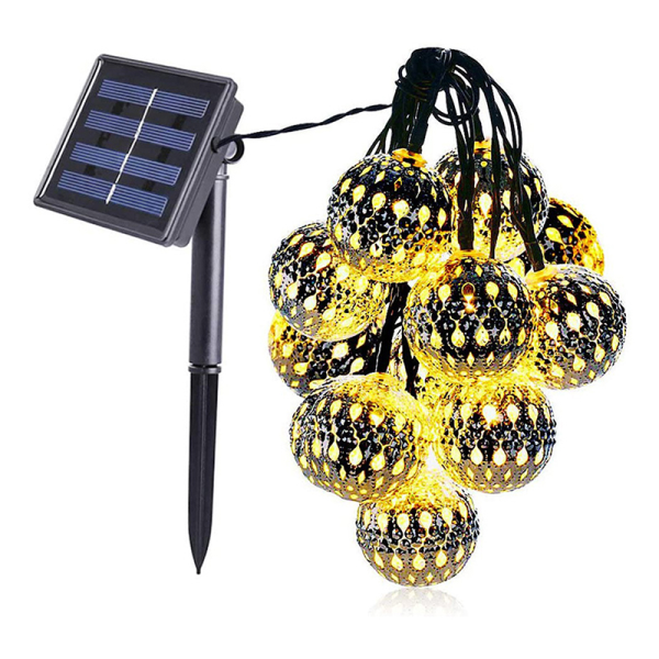 Jern marokkansk LED Solar Ball String Ljus Romantisk Fairy String E7 one size E7 one size