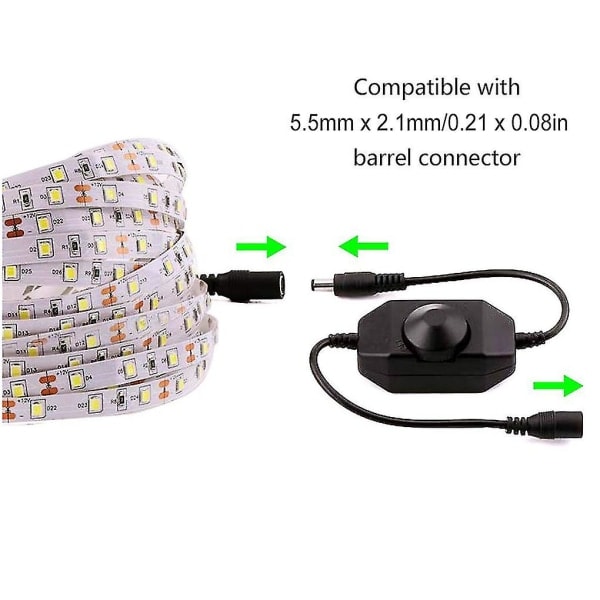 DC 12-24V LED Steglös Dimmer På/Av-brytare Inomhus Utomhus