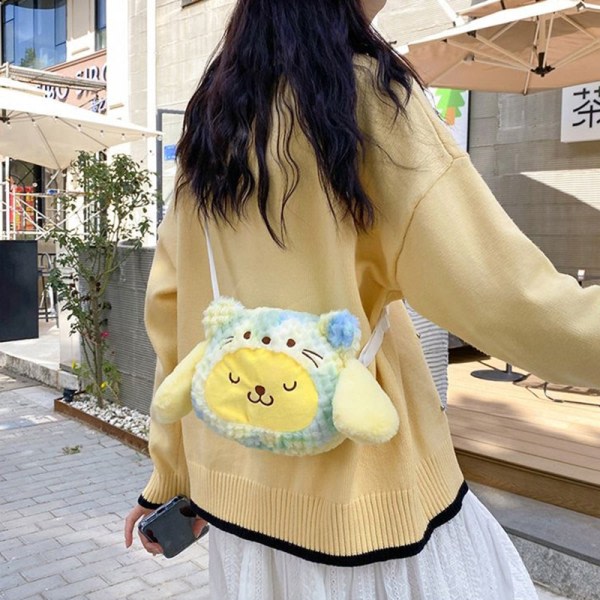 Ny plysjtaske Kawaii håndtaske Crossbody-taske til piger og børn Z Blå