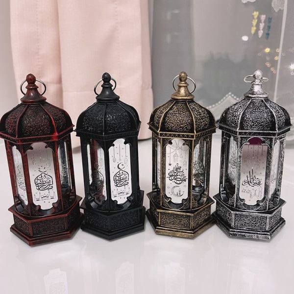 Eid Mubarak LED Vind Lanterne Ornament Islam Muslim Fest Dekora guld onesize gold onesize
