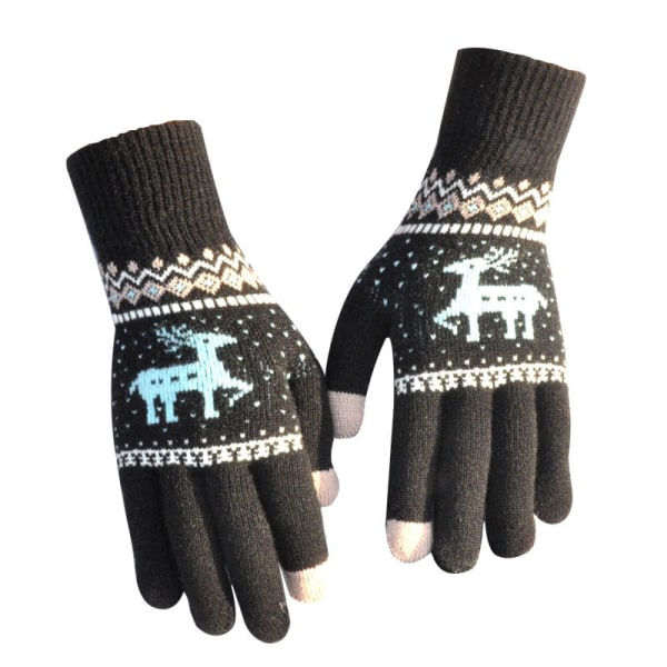 Män Kvinnor Jul Hjort Tryckt Varm Höst Vinter Full Finger grå OneSize grey OneSize