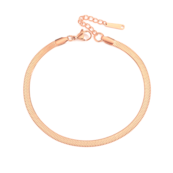 Rostfritt stål Snake Chain ankelband för kvinnor/män Sexig benfot Rose Gold