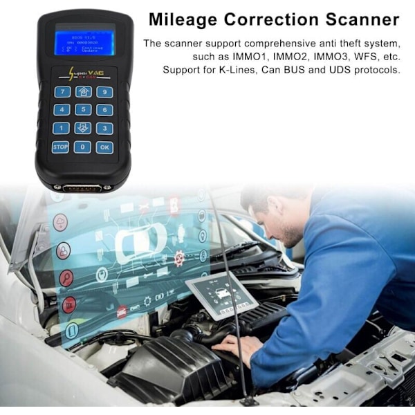 K+CAN V4.8 Diagnostisk PIN-kode Leser Kilometerstand Korreksjon Erstatning for Bora A6 A8 A4