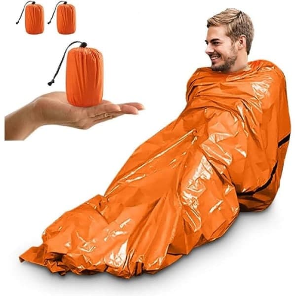 2-pack akut tält, bärbar nödsovsäck Emerg Orange 2-pack