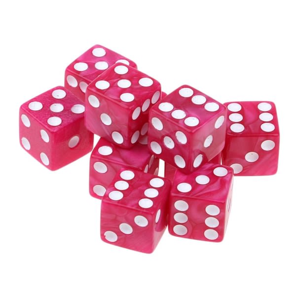 10 stk sekssidede D6-prikkede firkantede terninger for Dungeons & Dragons
