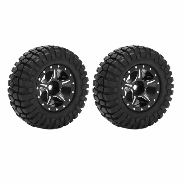 2ST aluminiumfelger sett for Axial SCX24 AXI00001 1/24 RC Crawler bil oppgraderingsdeler Svart