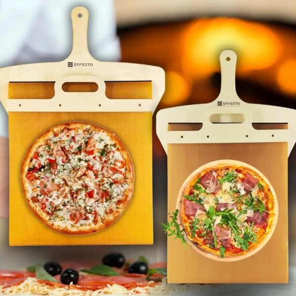 Liukuva Pizza Peel Magic Tarttumaton Pizza Paddel Pizza Spatel Med Trähandtag Kakalyftare Överföringsbricka Kök Pizzaskyffel 35x55cm