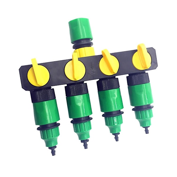 Drip Garden Vanningsfordeler 4-veis Krandeler 1/2 Tommer Slangekran Adapter Kobling