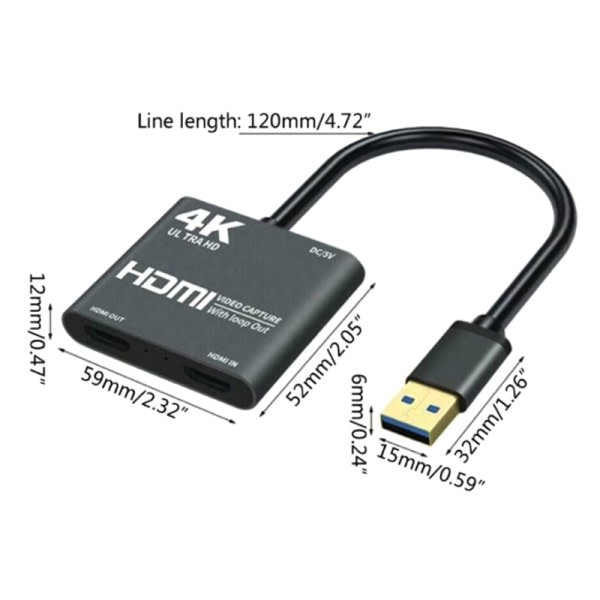 1080P 60fps Loop Out Broadcasting 4K HDMI USB3.0 Video Capture