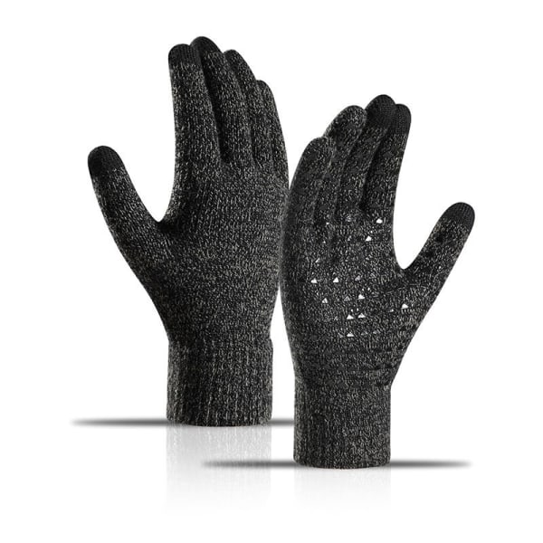 Vinterstrikkede varme handsker Tykke ensfarvede varme Touch Warm Ridi GRÅ OneSize GRAY OneSize