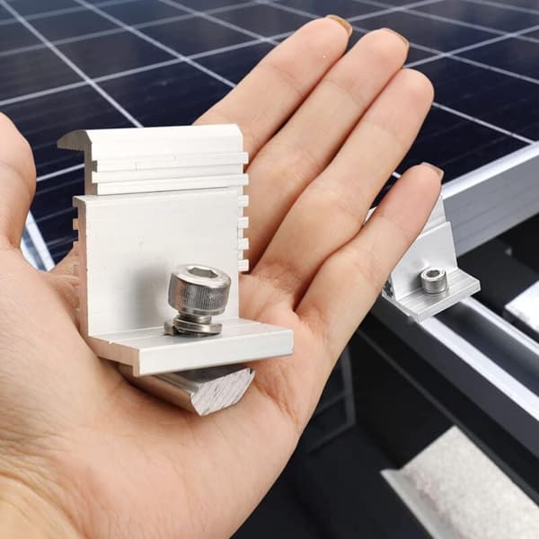 Solcellepanelbraketter Sett med 4, Z-panel, Solcellepanelbrakett for solcellepanel, Solcellepanelbrakettmodulhøyde 30–50 mm (Endeterminal)