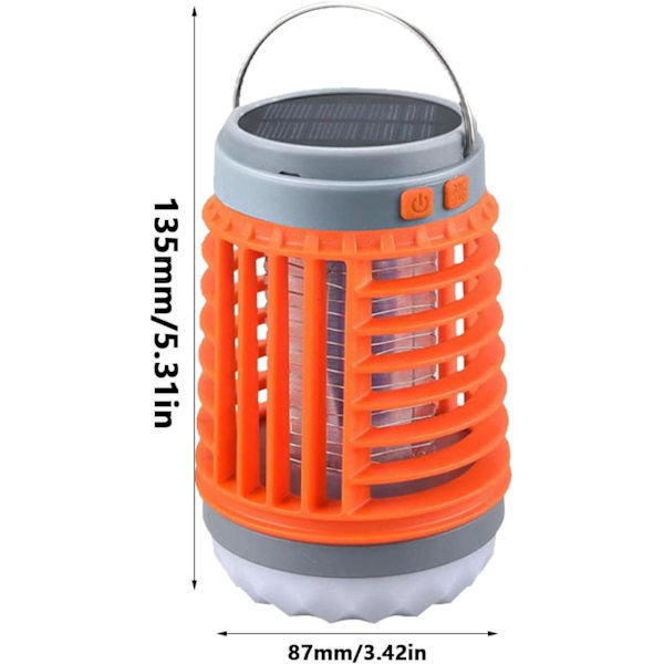 3 kpl Aurinkohyönteismyrkky USB-valo Vedenpitävä Hyönteislentovalo Ansa Taskulamppu orange 3pcs