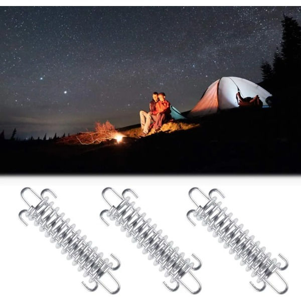 10 st rostfritt stål spännfjäder Markis Fästning stålfjädrar för camping Tält Markis Tillbehör Tältsträckare