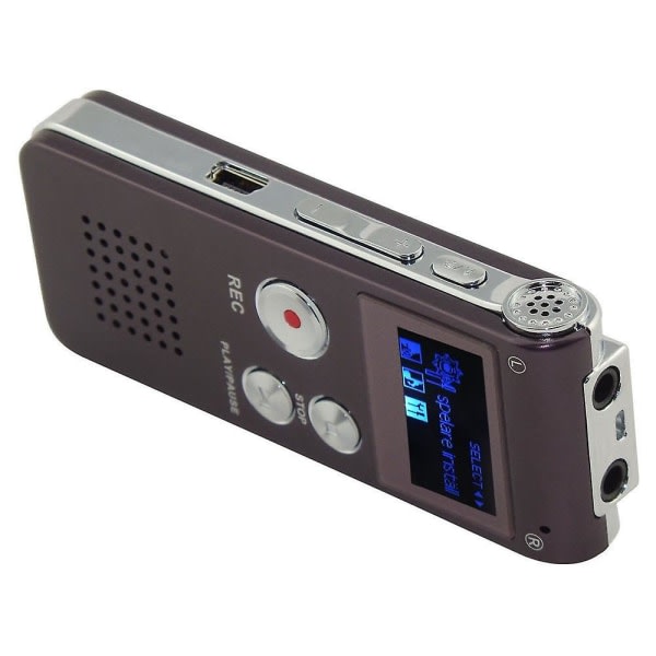 8GB Röstinspelare Uppladdningsbar stål DIGITAL Ljud Röstinspelare Diktafon MP3-spelare Spela in