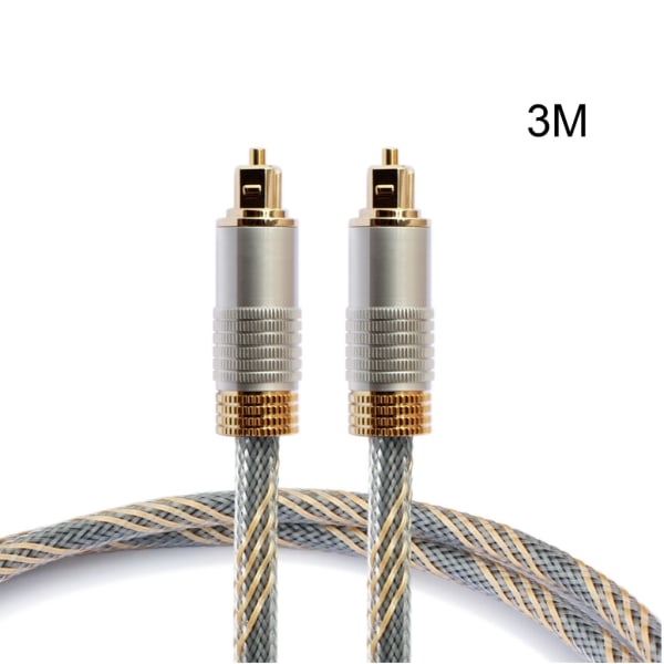 Optisk kabel SPDIF Digital ljud Optisk fiberkabel för hemmabiosystem Högtalare Ljudfält TV-spelare Nylon 3m
