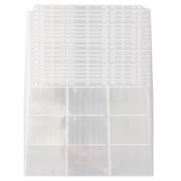 50 st/förpackning Spelkort Sleeves 18-i-1 Design Klar ficka Passar för 3,6x2,6'' Samlarkort Kupong 11 Ringpärm Tillgänglig