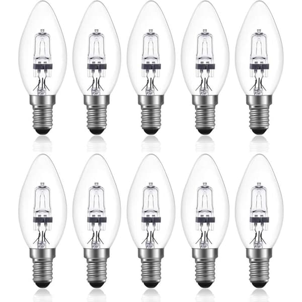 42W E14 Halogenlampa, Dimbar Ljusform, Varmvit 2700K, 10-Pack