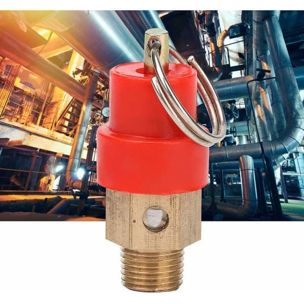 Sikkerhetsventil i messing for luftkompressor, trykkregulator, G1/8', 3 stk