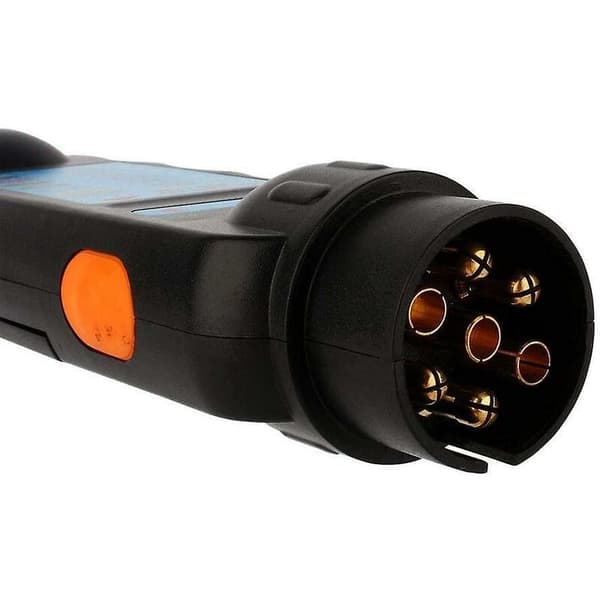 7-benet trailertester, 7-benet 12V anhængerstik stik tester diagnostisk tester sort