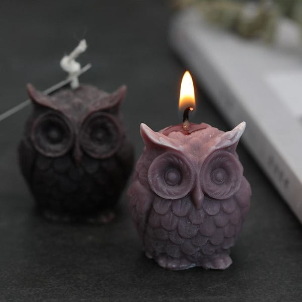 Lysformer Lys Stearinlys DIY Støbeforme i Silikonform MJ65 Trompet Ugle