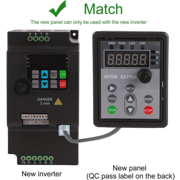 RJ45 Grensesnitt VFD Kontrollpanel, Frekvensomformer Panel Inverter Kontrollpanel Erstatning for SKI780 Serien