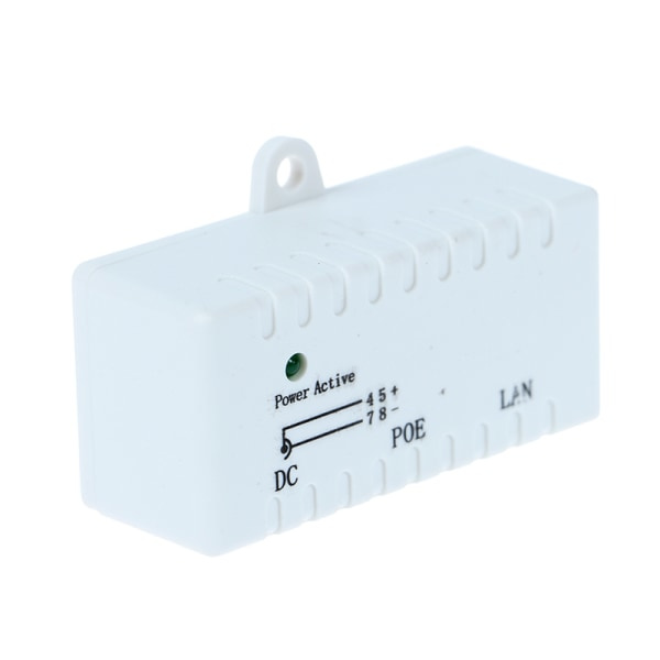 12V - 48V passiv POE-injektor til IP-kamera VoIP-telefonnetværk hvid One Size white One Size