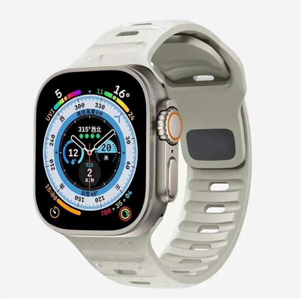 Silikonrem för Apple Watch Band 49mm 44mm 45mm 40mm 41mm 42mm 38mm Ultra 2 Sport Correa Armband iwatch Series 9 8 7 6 5 se Beige