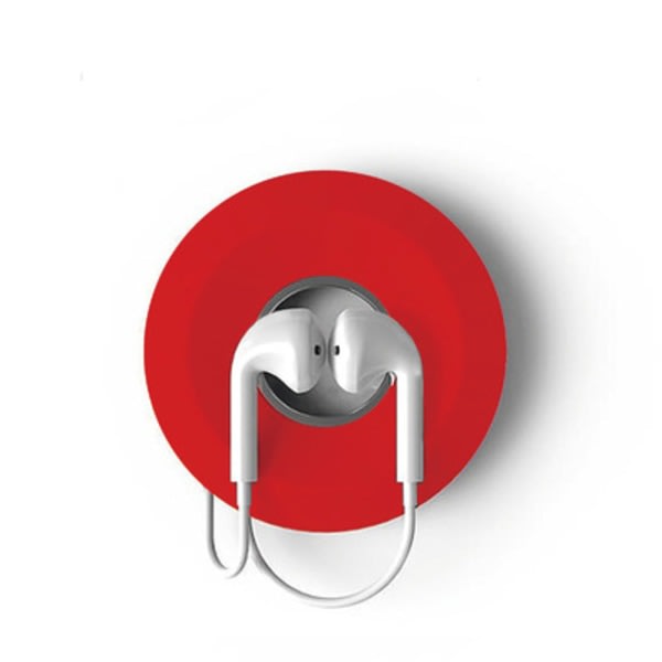 2st magnetisk kabellindning, case, silica gel donut hörlurar kabelupprullare röd red