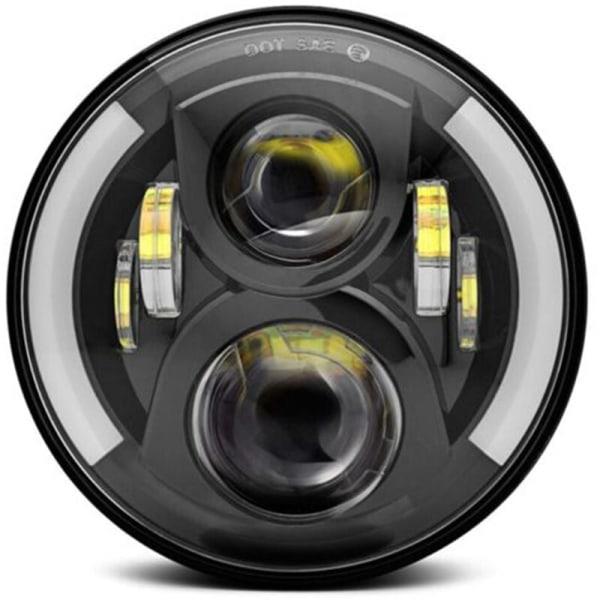 12V/24V motorcykel LED-forlygte, runde retro blinklys, 7-tommer Jeep Wrangler forlygteudskiftning