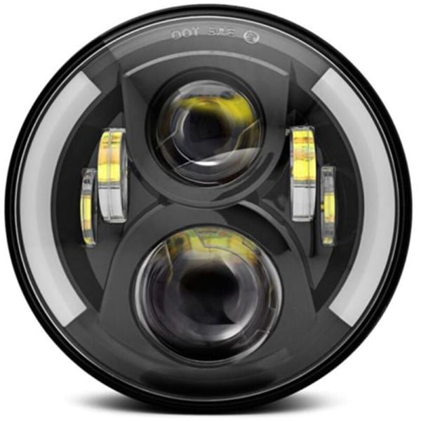 12V/24V motorsykkel LED-lykt, runde retro blinklys, 7-tommers Jeep Wrangler-lyktutskifting