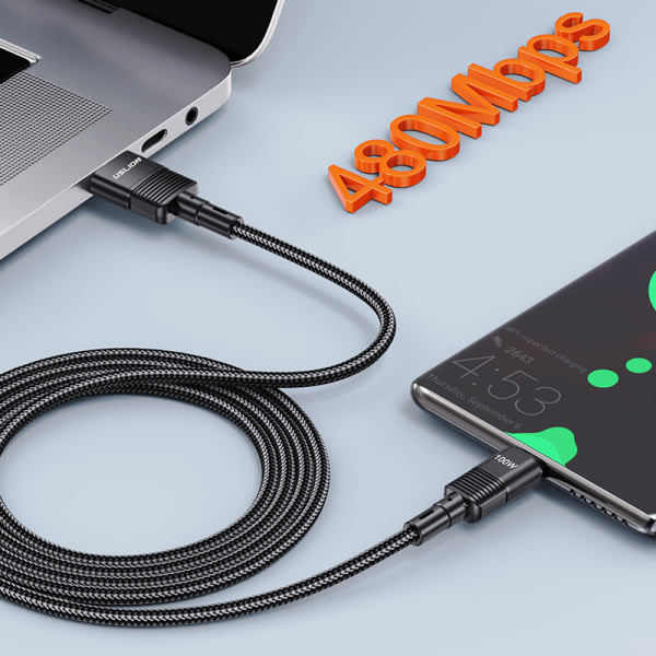 100W USB C-kabel Type C Hurtigladekabel 7A USB C-datakabel T Lilla 2M