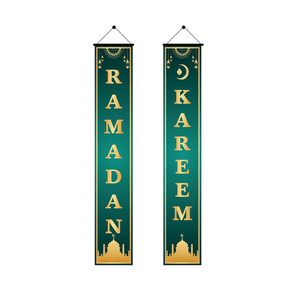 2st/ set Eid Mubarak Veranda för Banner Ramadan Kareem Moskén Ytterdörr Gardin Flagga Hängskylt Islamiska Muslimska Party De null - 7