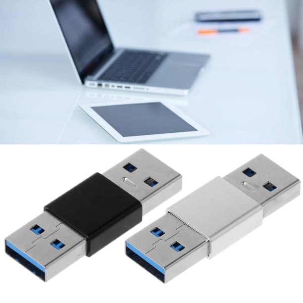 USB 3.0 Han-Han Højhastighed Forlængeradapter Sølv/Sort Bærbar Letvægts Sort