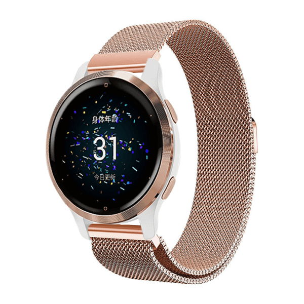 Rustfrit stål Milanese magnetisk rem til Garmin venu 2/venu SQ/venu 2S Venu SQ Vintage Gold