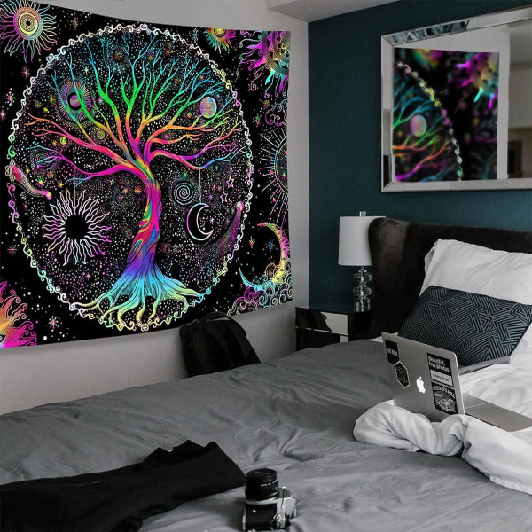 Livets träd Gobeläng Färgglad Gobeläng Andlig Gobeläng Galactic Space Gobeläng Sovrums Gobeläng Estetisk Gobeläng (50 x 60 tum)