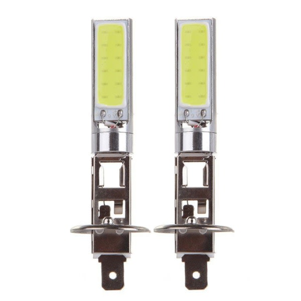 2 stk. H1 COB LED Auto Dimlys Strålkastare DRL