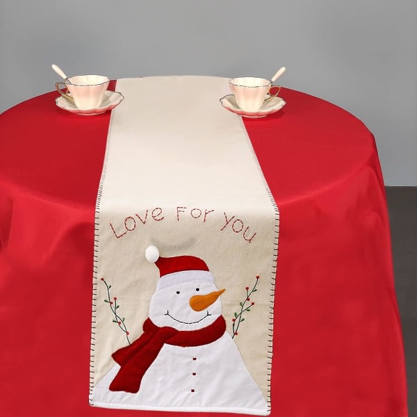 Julbordslöpare, printed snögubbe & jultomte Halkfri dekorativ