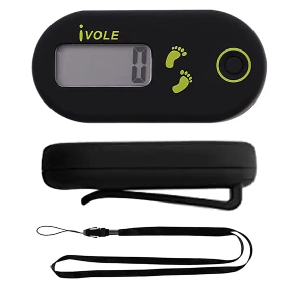 3D Elektronisk Skridttæller Sport Mini Skridttæller med Klips og Snøre til Jogging/Vandring/Løb/Gåture