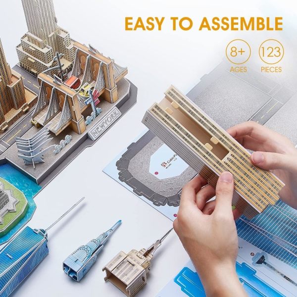 3D-puslespill, New York City Skyline Building Model Kit, 123 biter