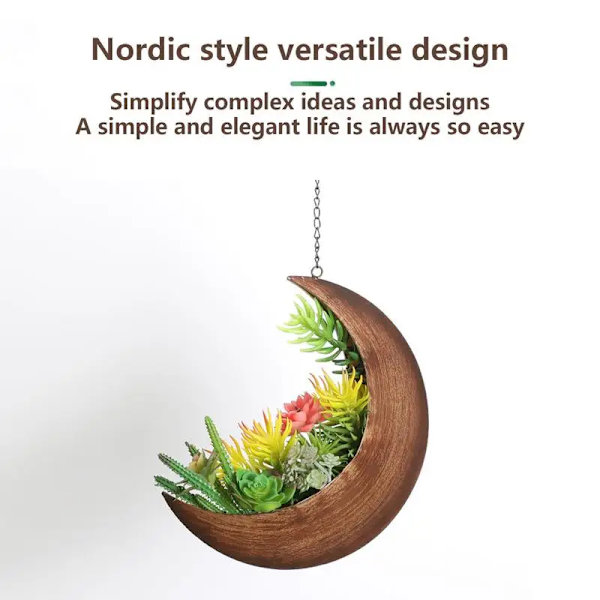 Hängande växtkruka måne hängande suckulent planter rustik metall planter kaktus hängare hängande halvmåne kruka med växt hängare black