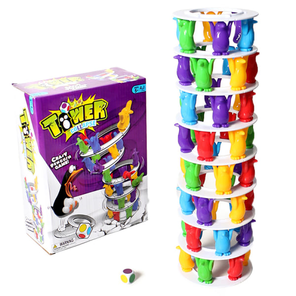 Kids Penguin Tower Kollaps Balans Crazy Penguin Game Party Bo A one size A one size