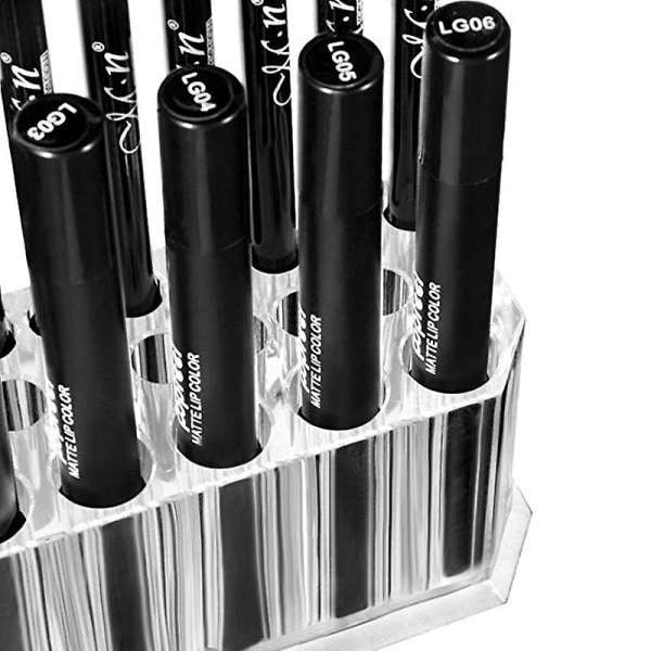 Klar akryl kosmetisk opbevaringsholder 26 huller Lip Liner Organizer 1 stk (b-2-v)