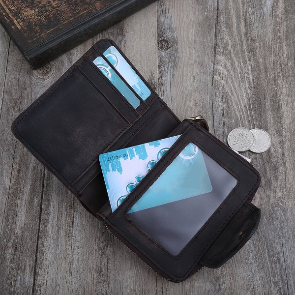 Mænd Læder Mode Pung Møntpung Kreditkortholder Clutch Lomme Billfold