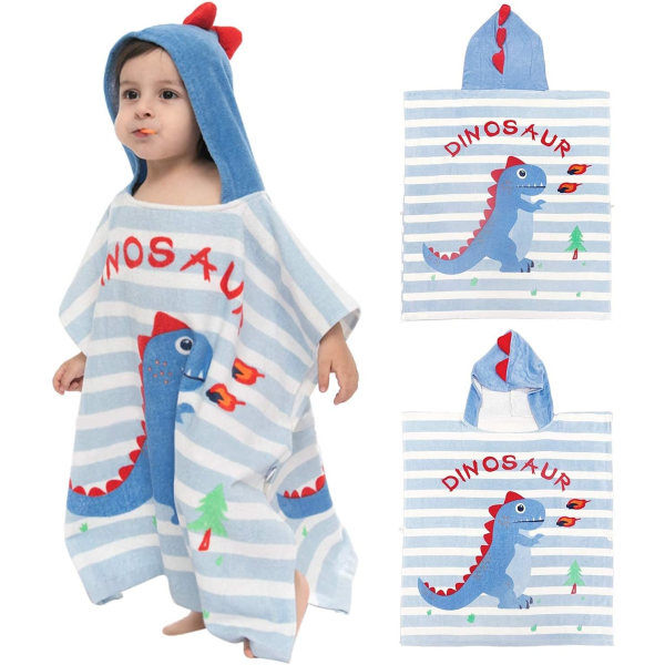 Strandhandduk med huva för barn Poncho Barn Badhandduk Badrock Djur bomull Pool Duschhandduk för pojkar och flickor