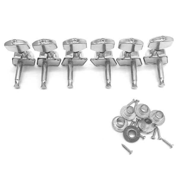 3R3L sølv låst streng for Key Tuner Maskin for Head Halvcirkelknapp for elektrisk gitar Schaller Style Lock
