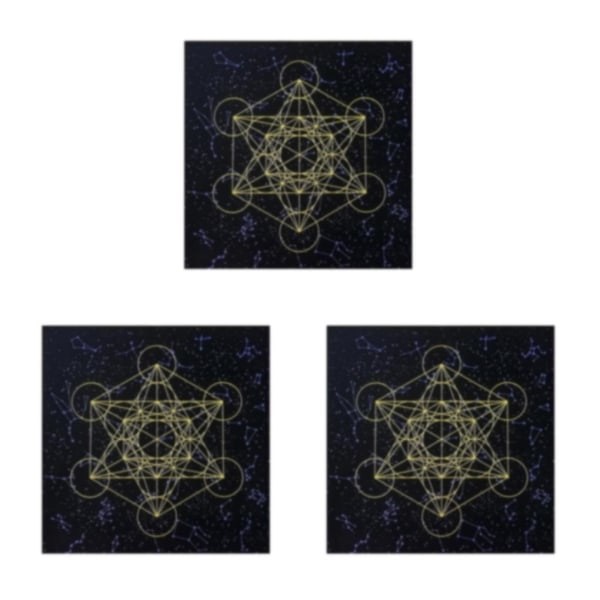 1/2/3 Astrologi Tarot Kortspil Bordsdæk Crystal Grid Sort 60x60cm 3Sæt Black 60x60cm 3Set